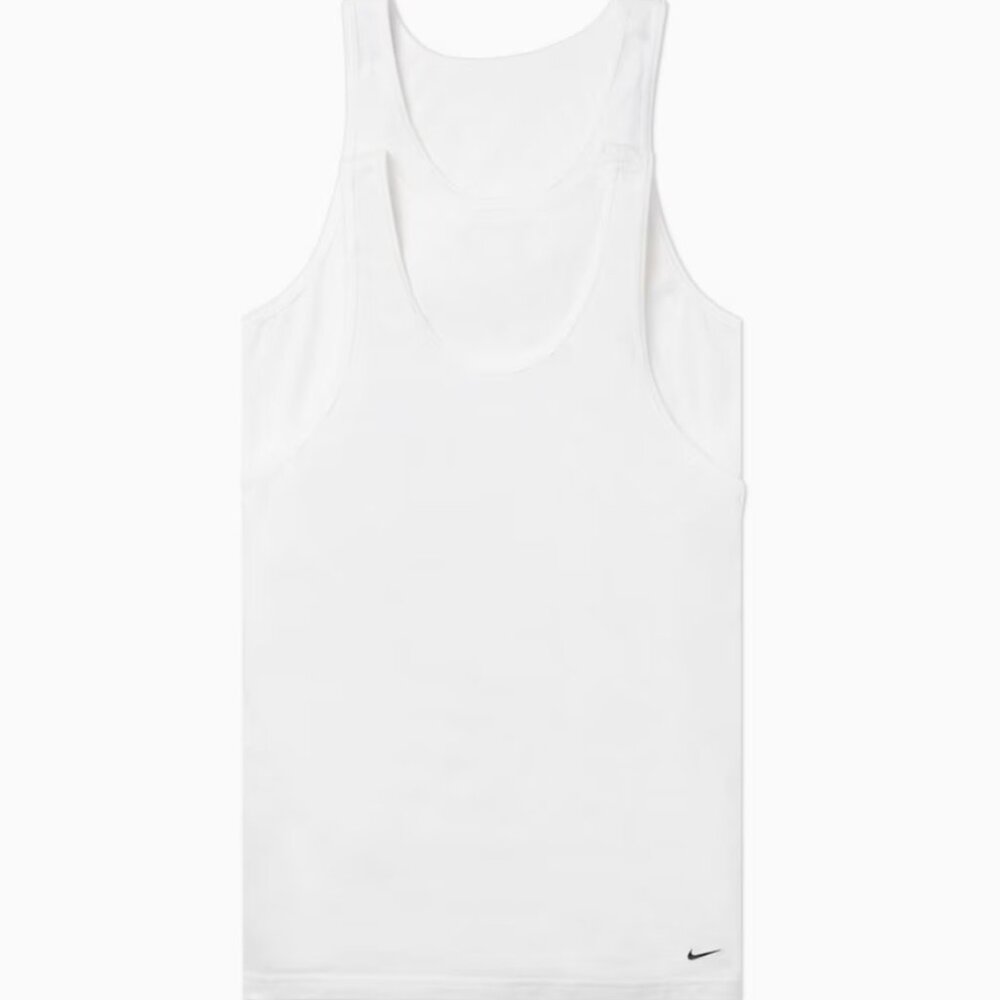 Nike Men's White Dri-FIT Stretch Slim Fit Undershirt Tank Top 2-Pack NIB Size M